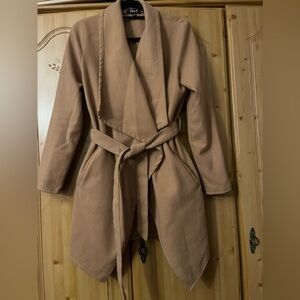 Tan Women's Belted Coat